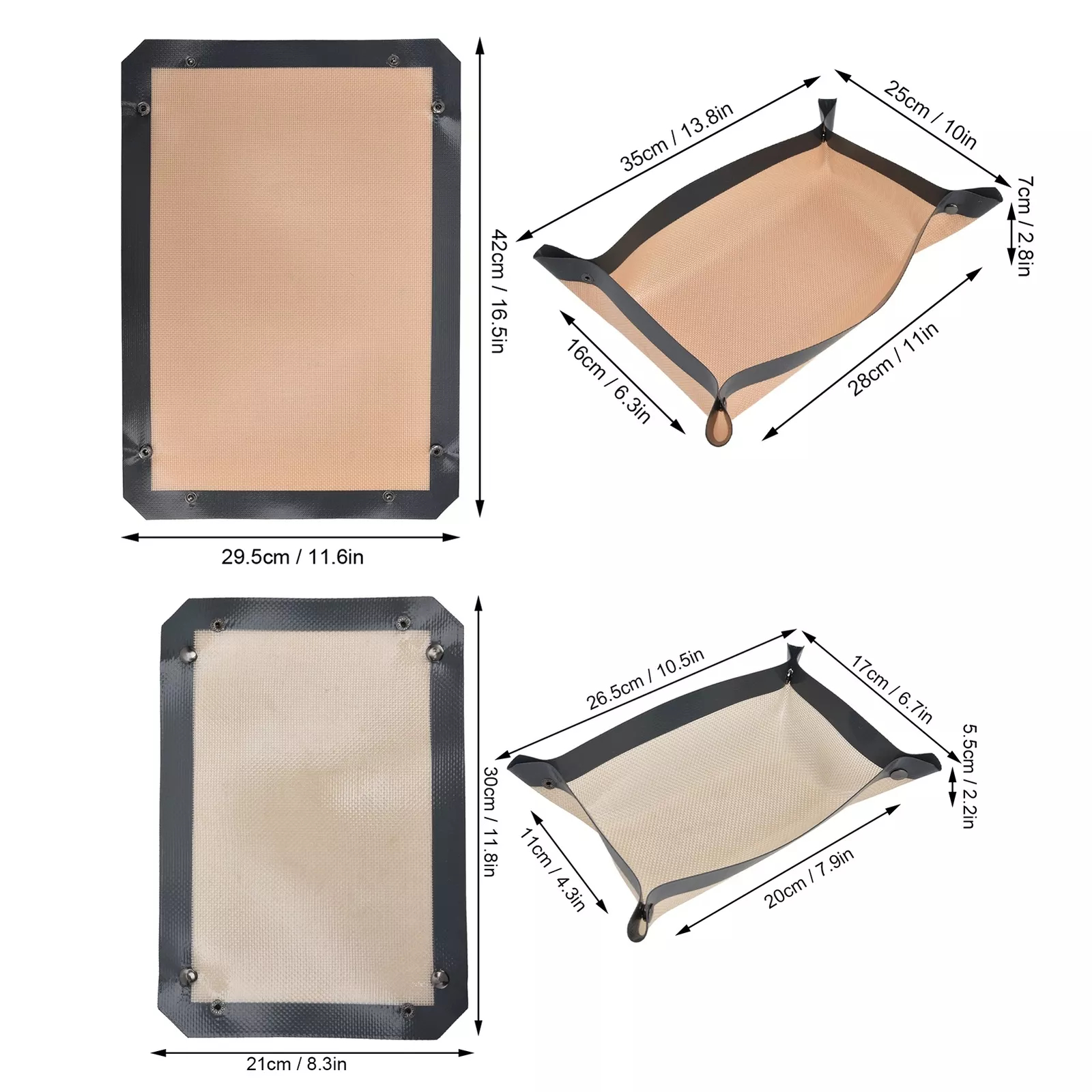 Silicone Fiber Baking Mat with Buckle, No Leak & Non Stick