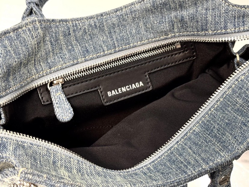 Balenciaga neo cagole denim blue motorcycle bag