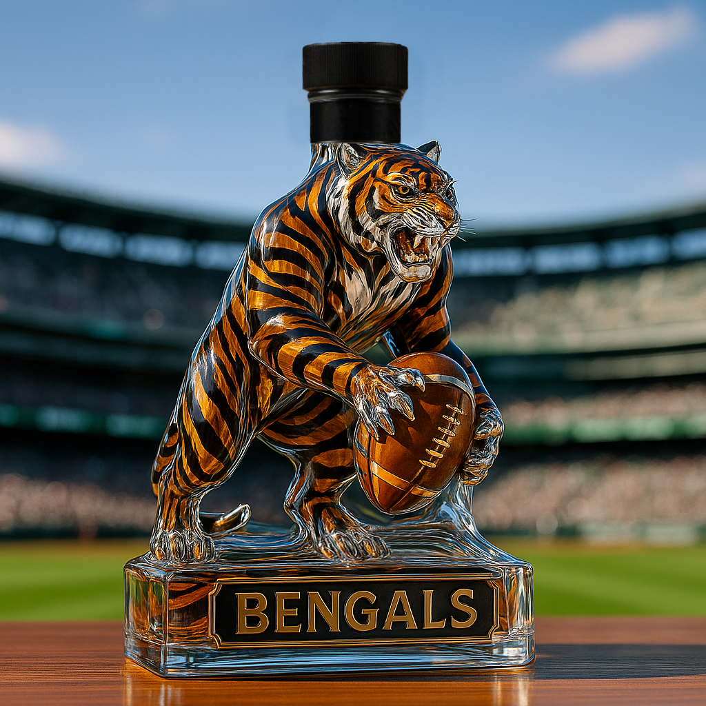🧡Unleash the Roar – bengals whisky bottle