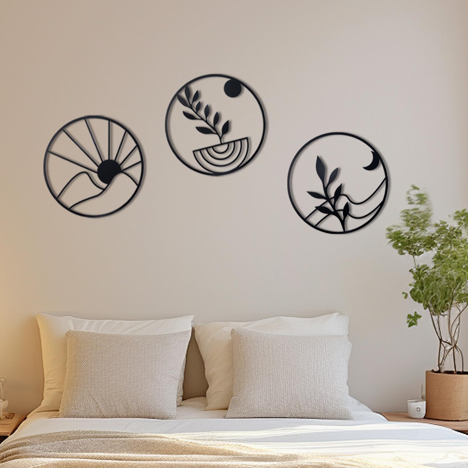 Elegant Metal Floral Wall Decor Set (3 Pieces)