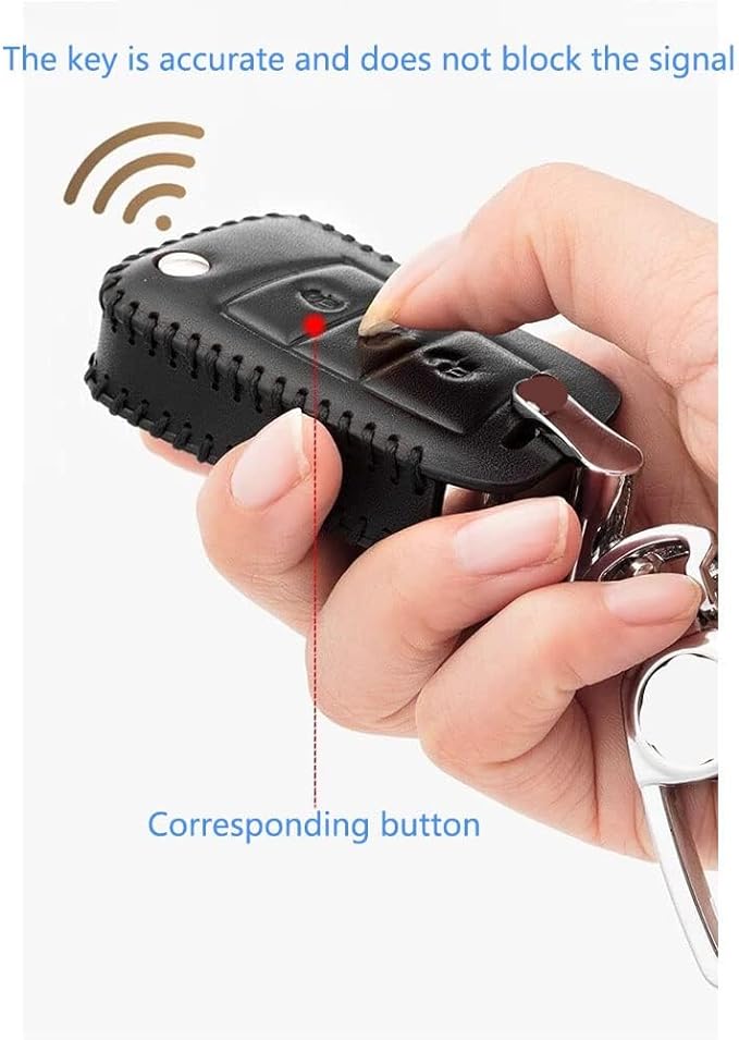 Buttons Genuine Leather Car Key