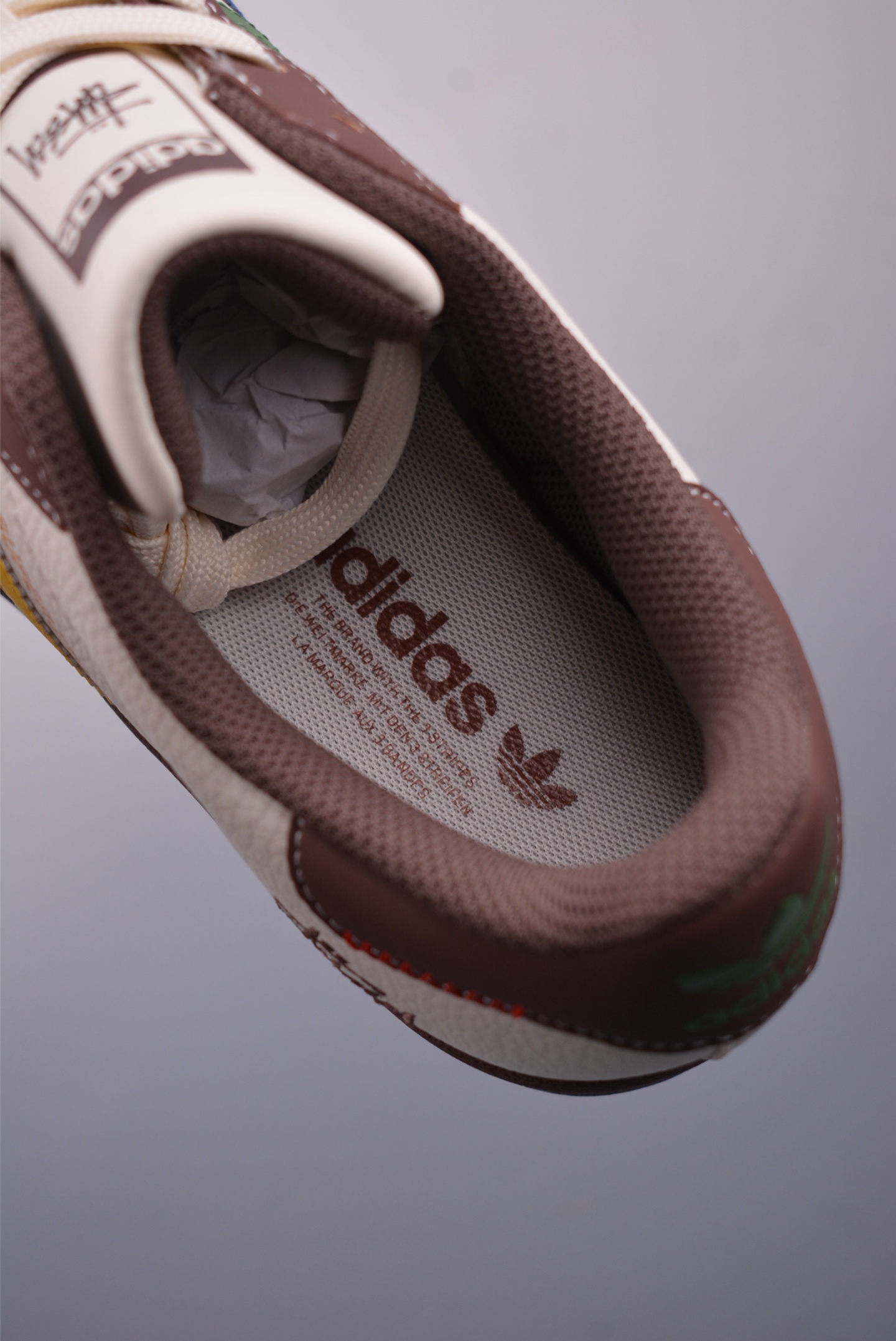 Stussy x Adidas Originals Superstar sneakers Coffee, White and Tricolor JY8913