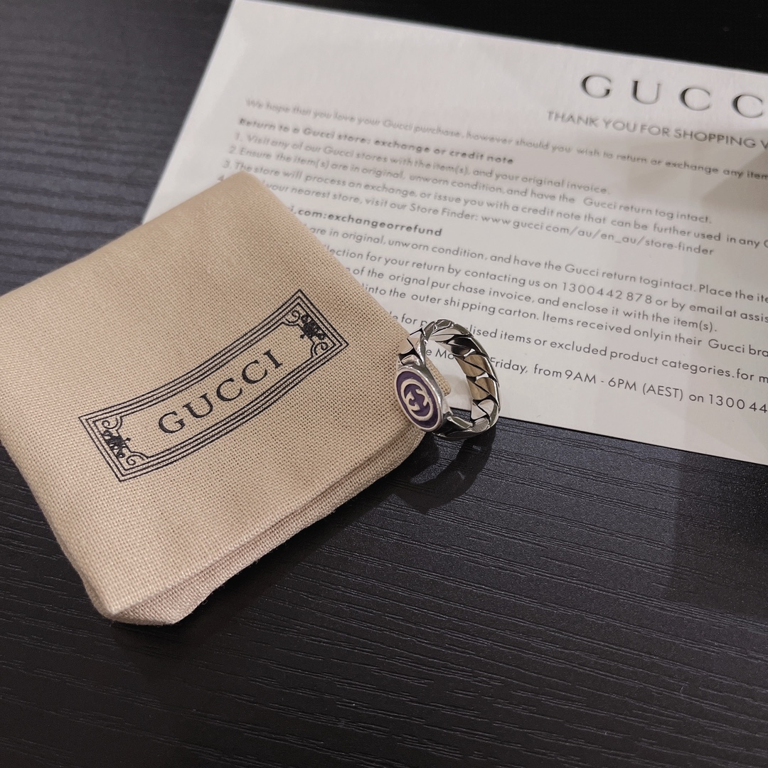 Gucci Purple Braided Ring