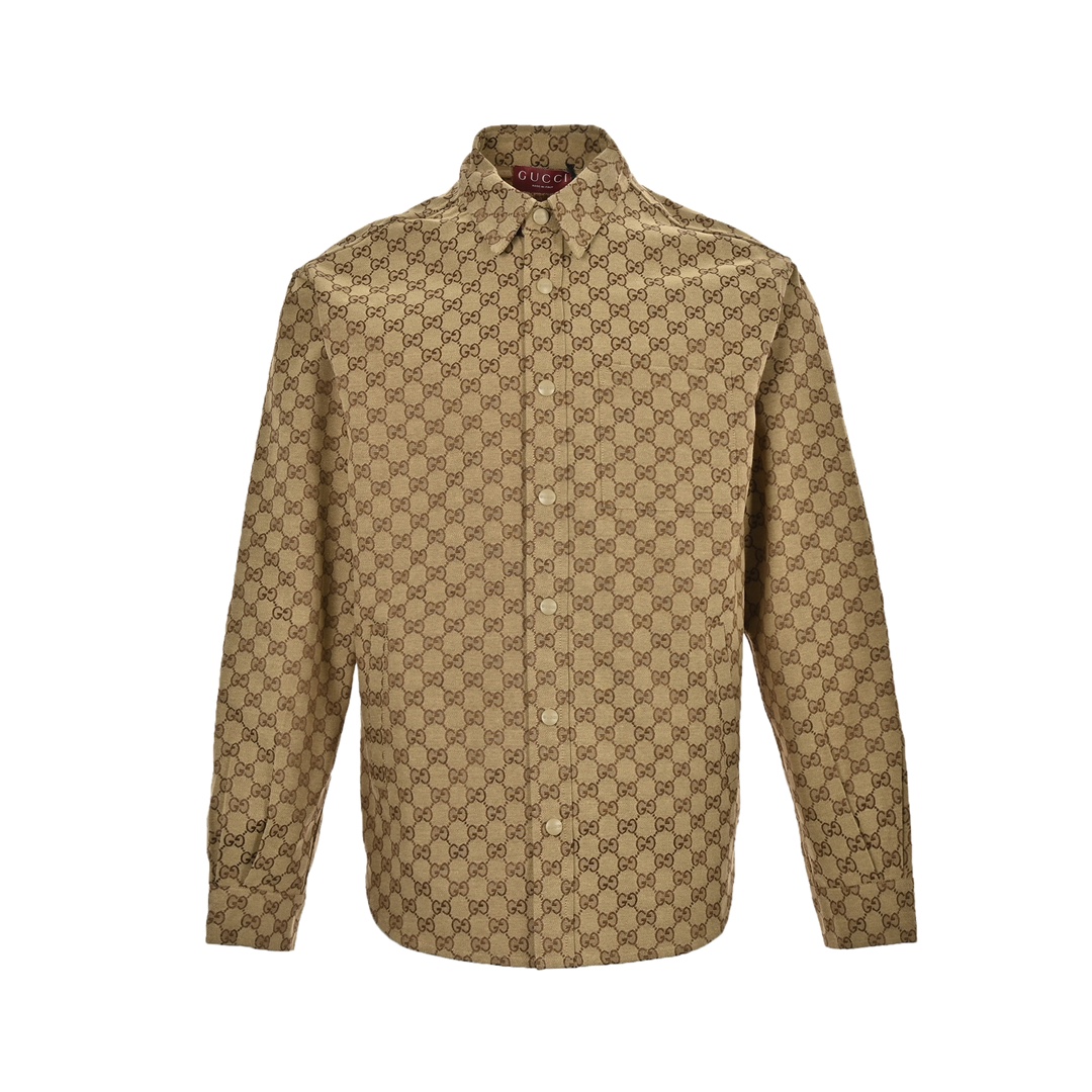 Gucci 24Fw all-over double G jacquard shirt jacket