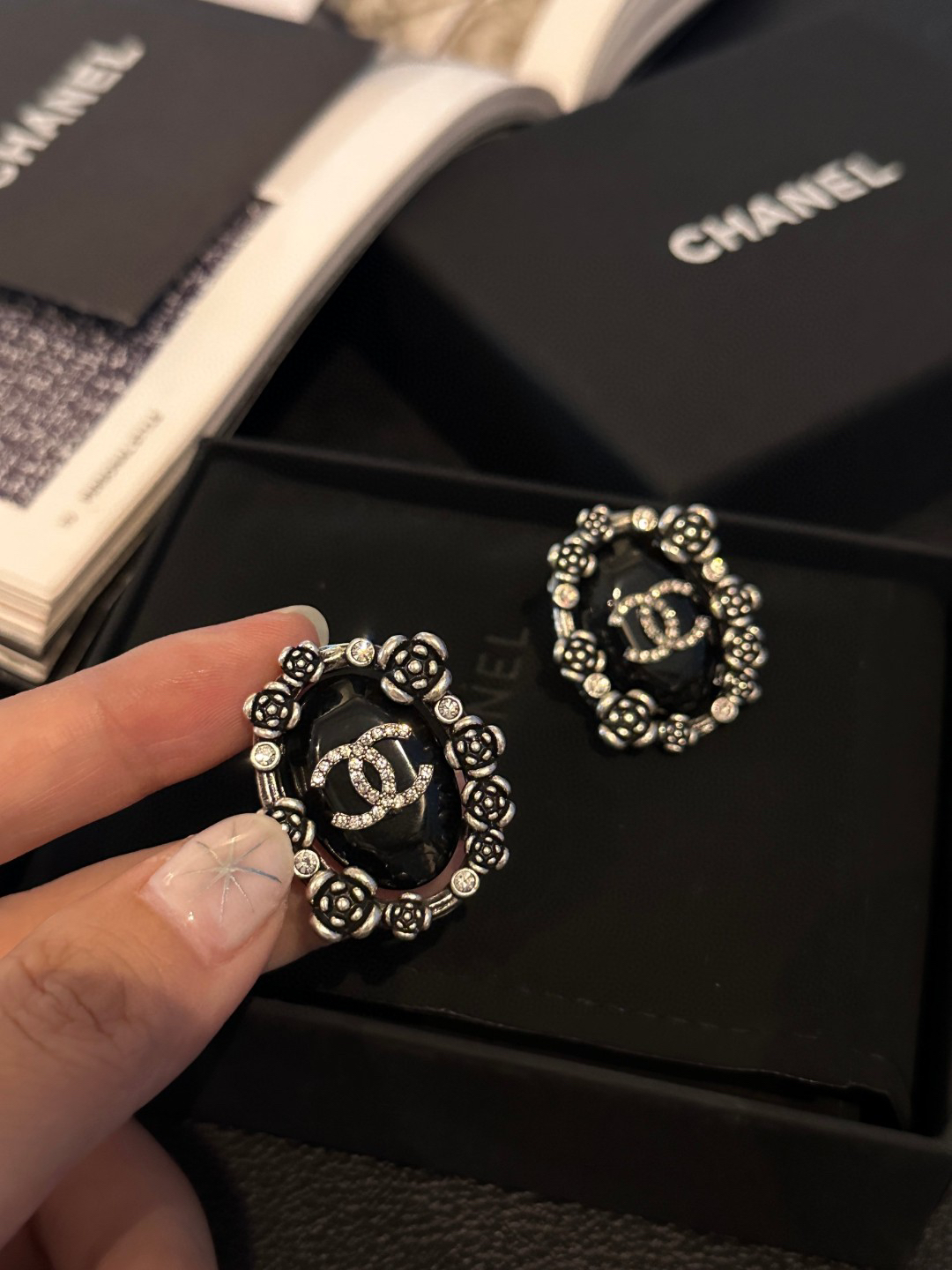 Chanel Oval Vintage Stud Earrings