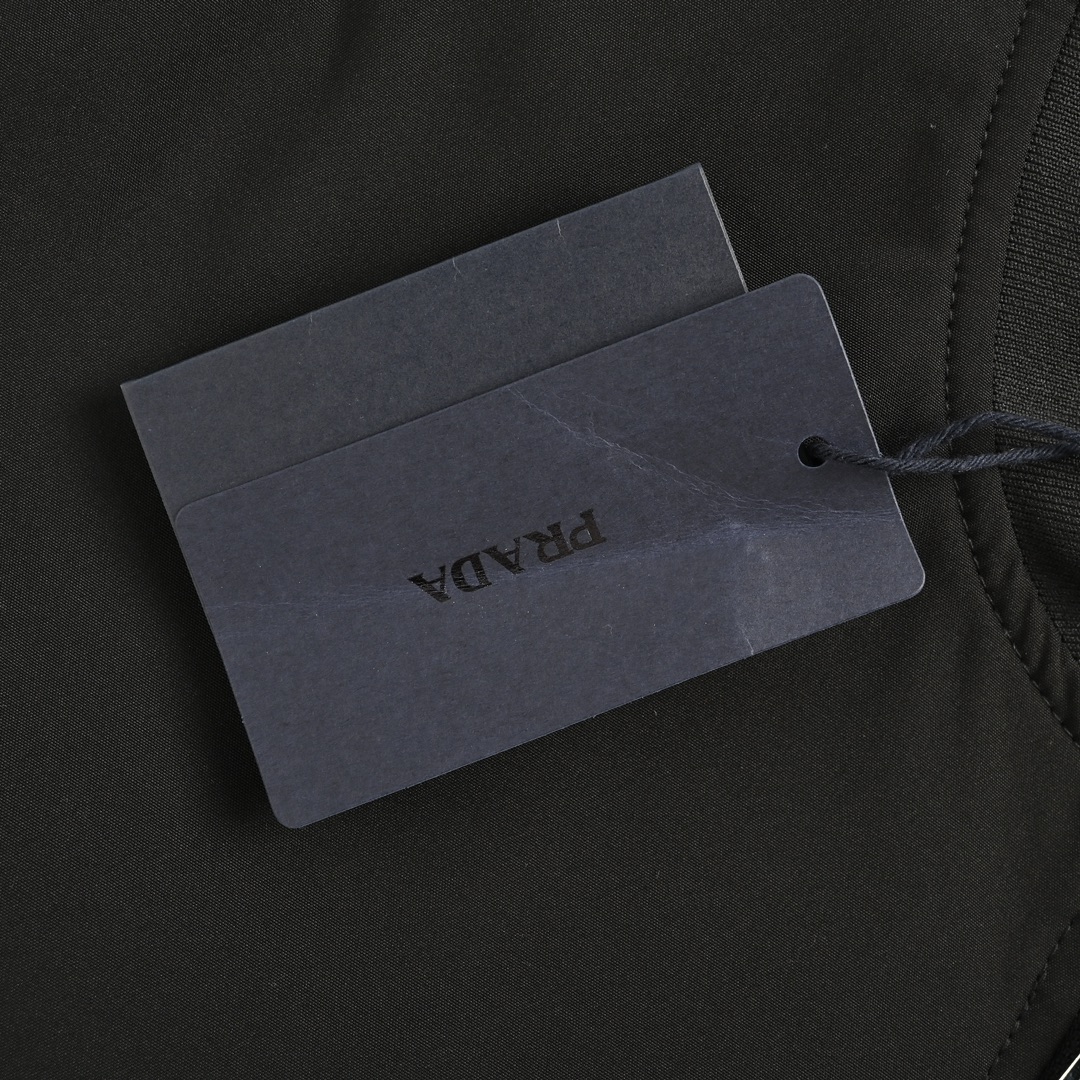 Prada 24Fw triangle logo back rhinestone lettering jacket