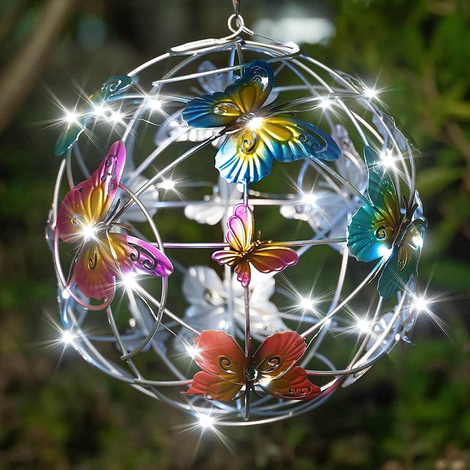 Outdoor Solar Hanging Lights Butterfly Ball