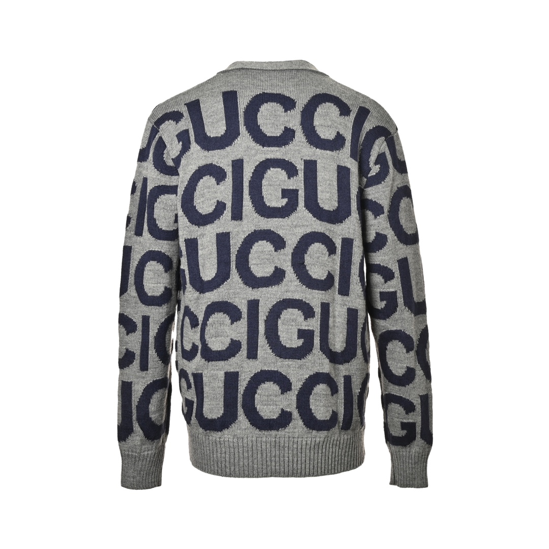 Gucci 24Fw all-over monogram intarsia cardigan