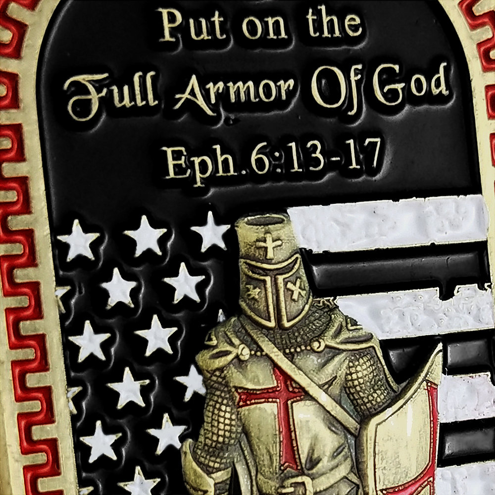✝️Armor of God Eph 6:13-17 Amulet Dog Tag – Handcrafted Enamel Detailing, 100% Made in USA, Personalized Christian Gifts for Men & Women