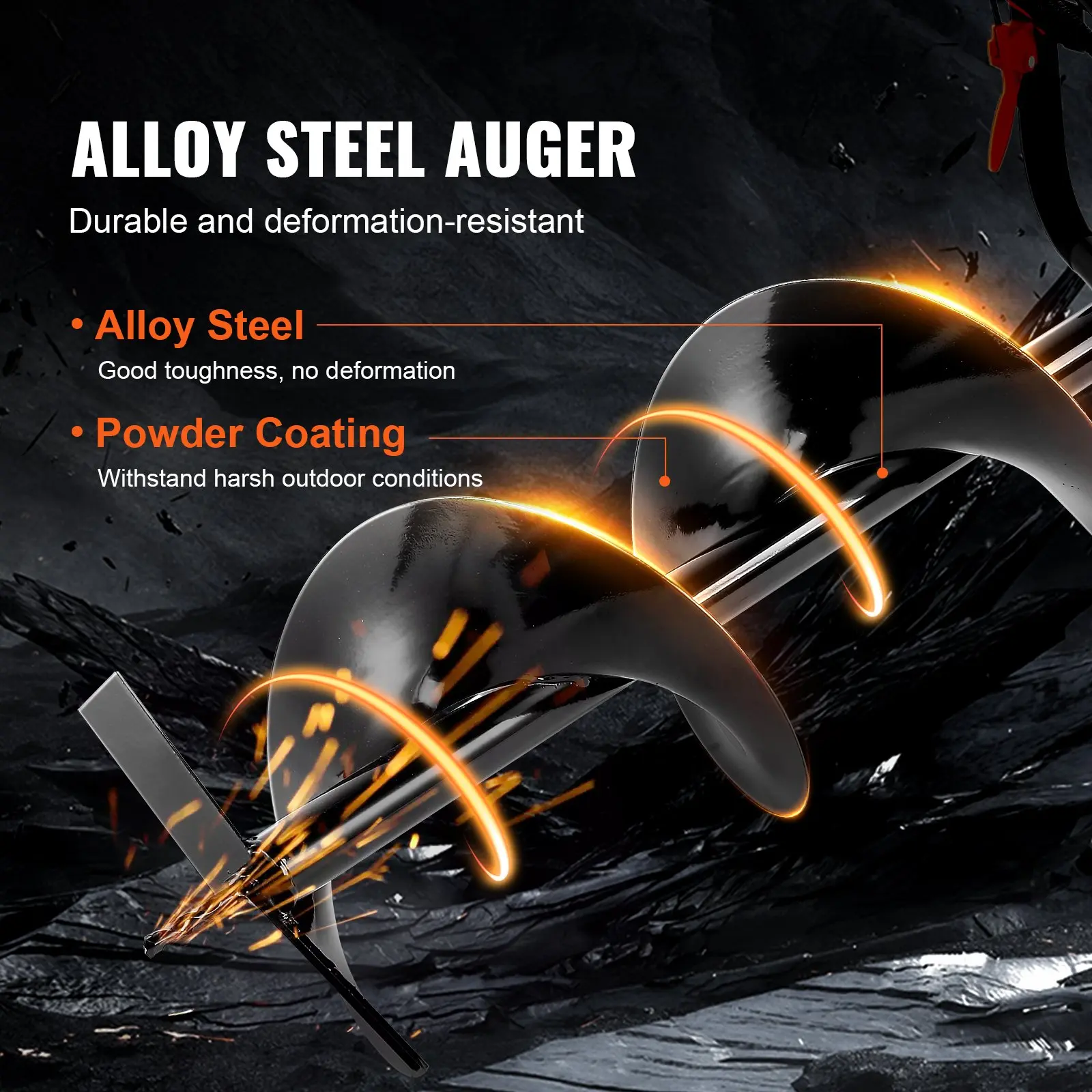 Post Hole Digger,  52cc 1450W Auger Post Hole digger, Gas Powered Earth Digger with Two Earth Auger Drill Bit 6