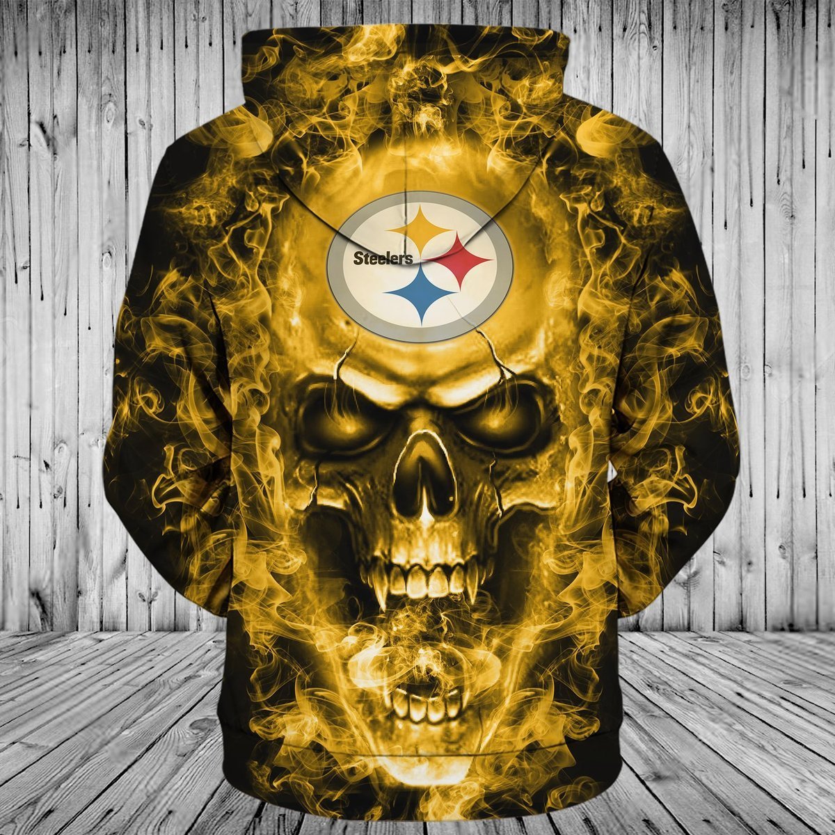STEELERS 3D HOODIE SKULL 84