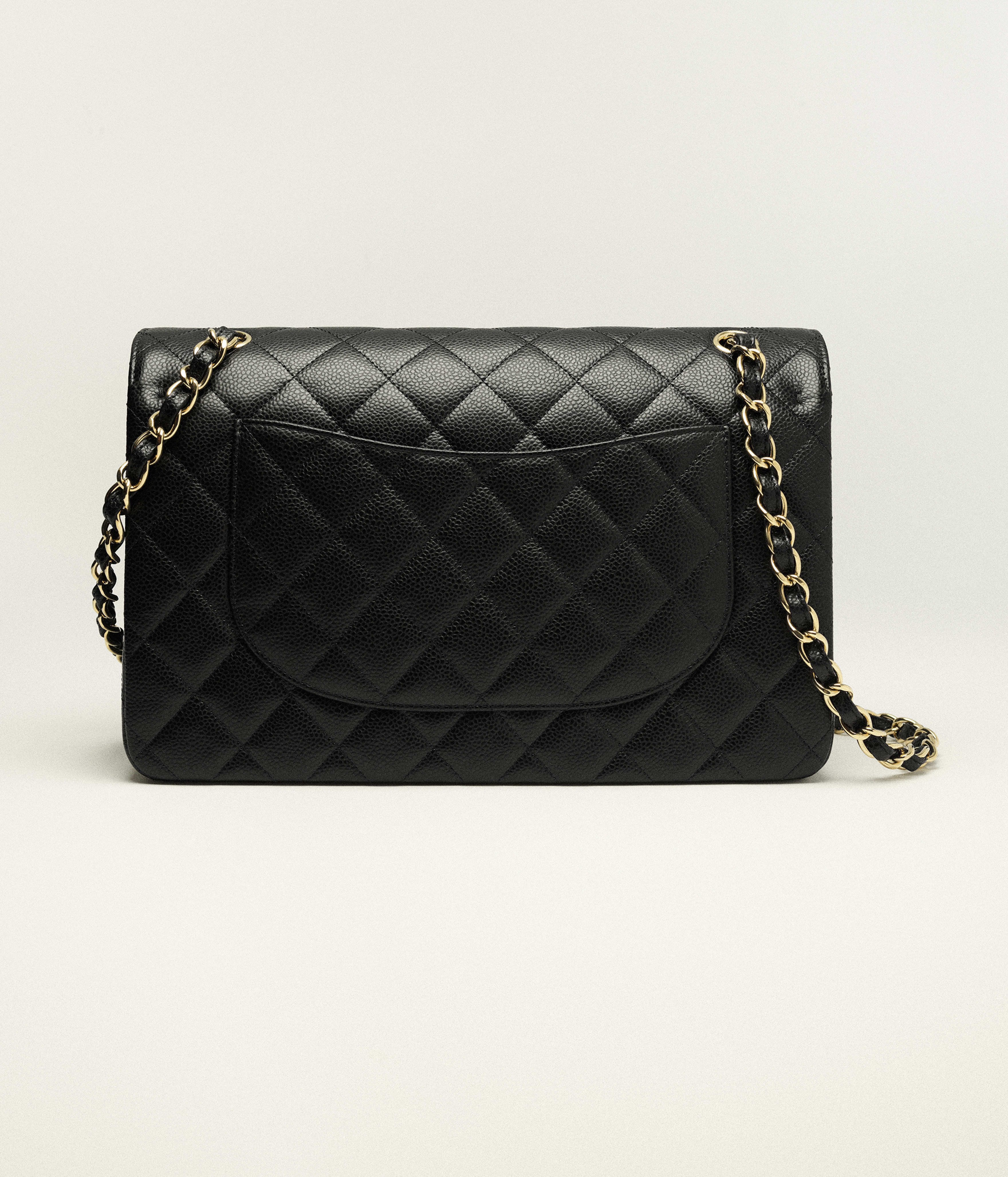 Chanel Large Classic Bag Grained Calfskin & Gold-Tone Metal Black A58600-Y01864-C3906