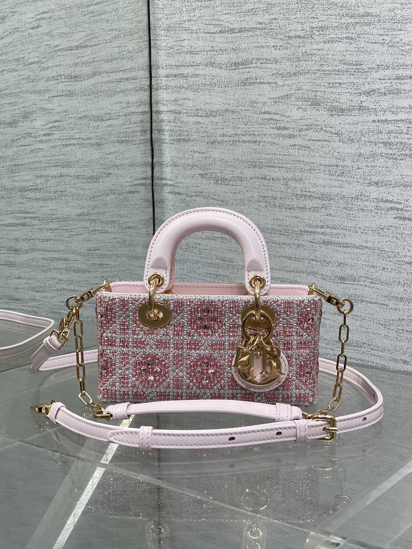 Dior Lady Limited Edition Heavy Beads Horizontal Version Princess Diana Bag