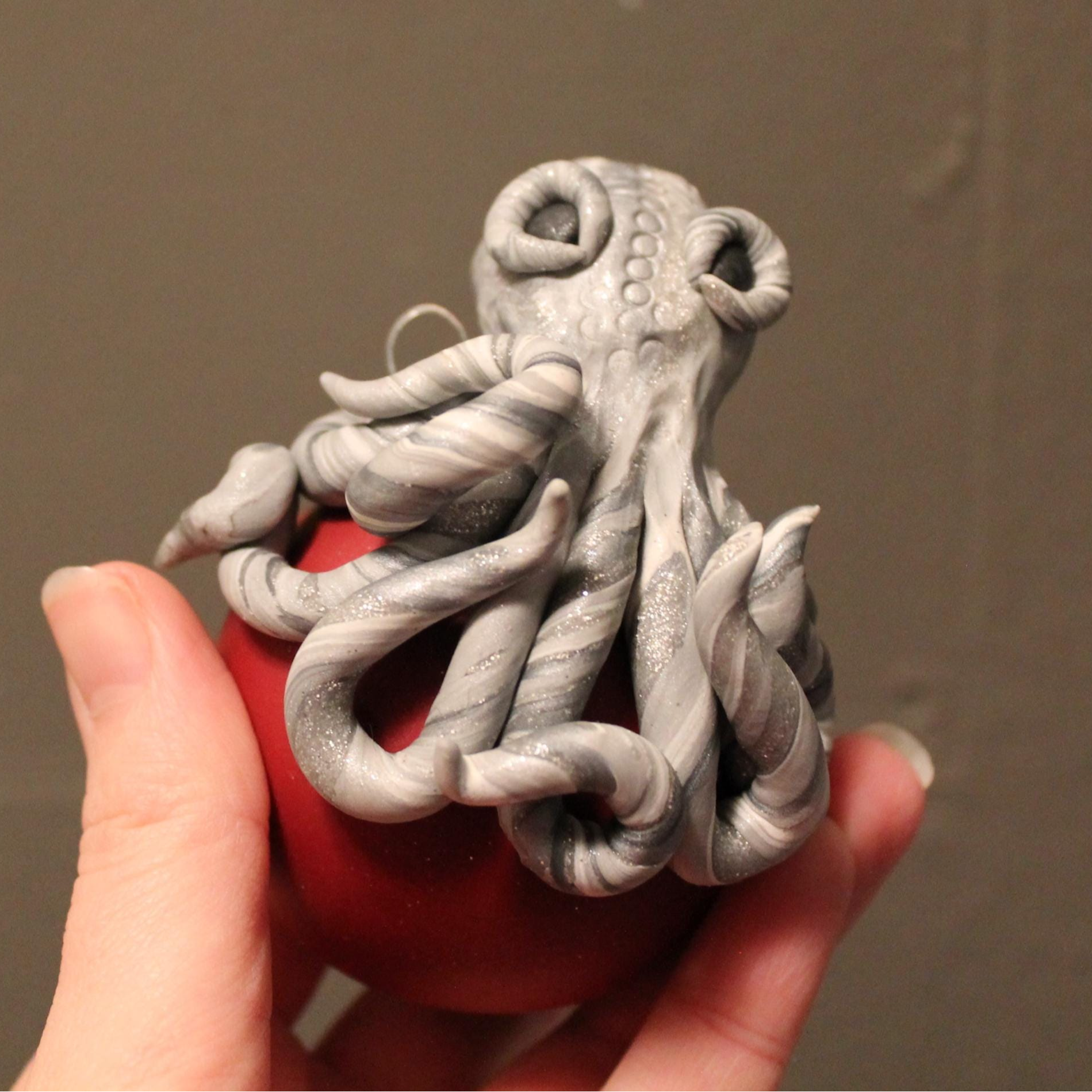 Clay Octopus Christmas Ornament