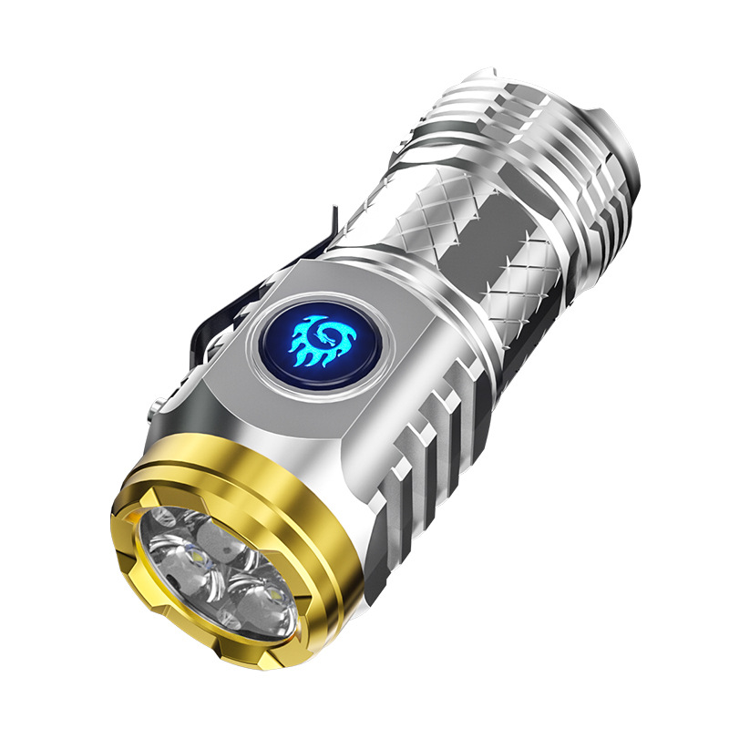 🔥German Three-eyed Monster Mini Flash Super Power Flashlight🌟（Special sale last day）