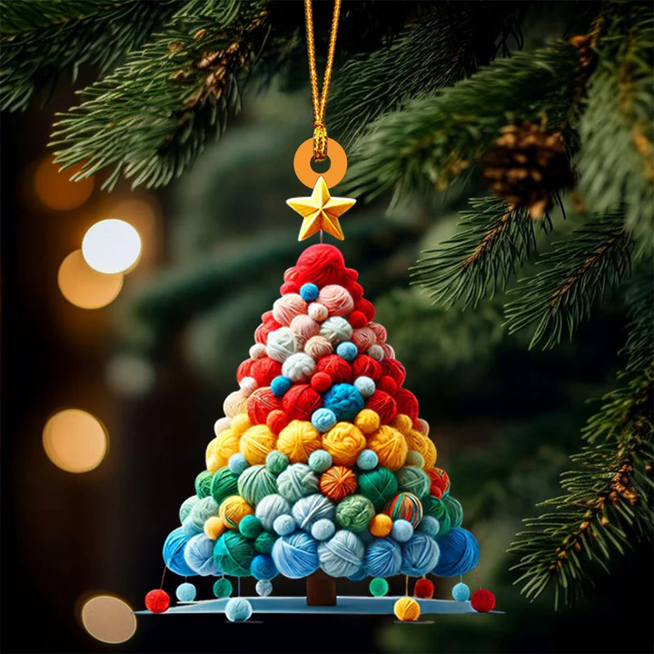 Knitting Christmas Tree Ornament
