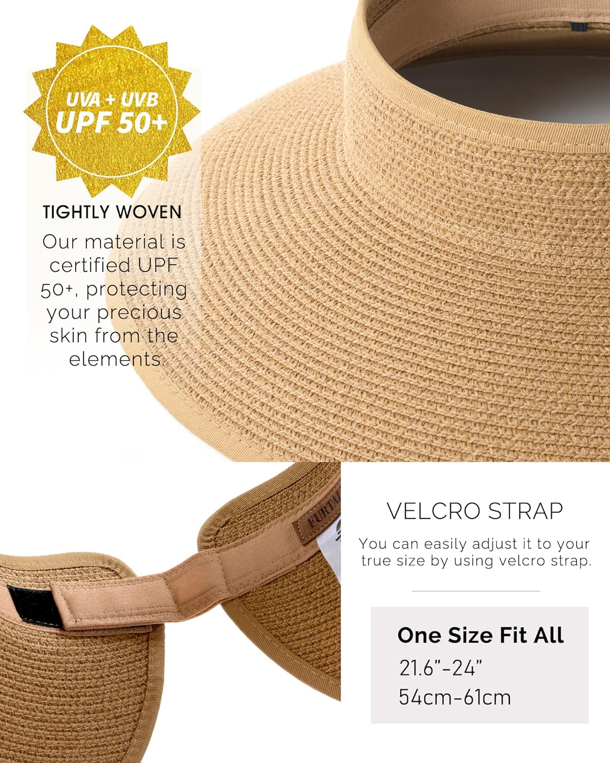 🔥🔥Foldable UV UPF Straw Wide Brim Sun Visor Hats - Buy 2 Get Free Shipping Now!!!