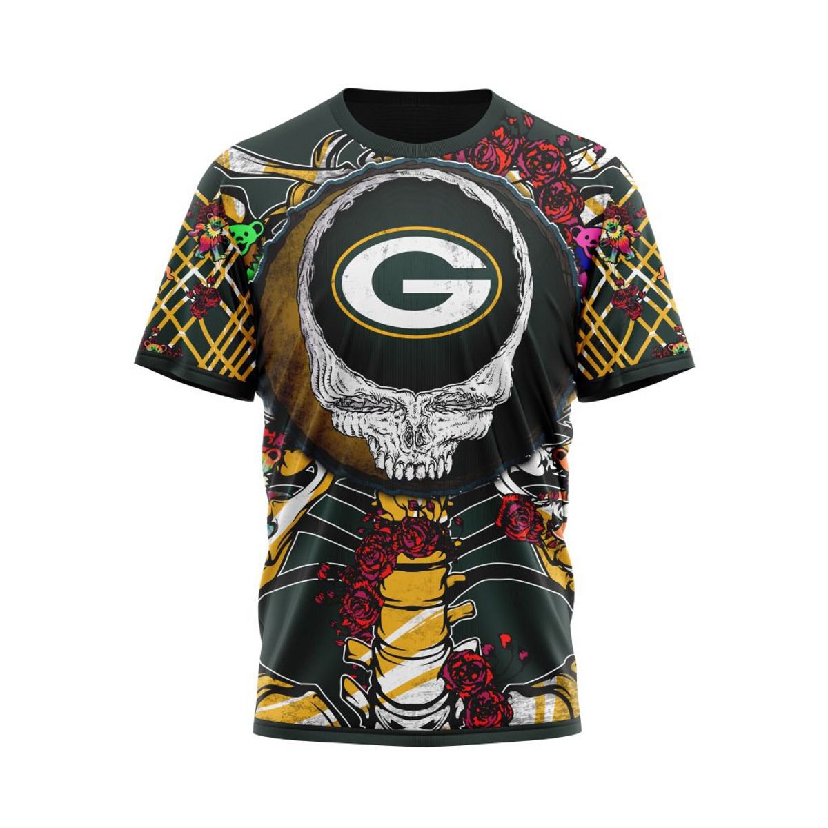 GREEN BAY PACKERS 3D HOODIE MIX GRATEFUL DEAD