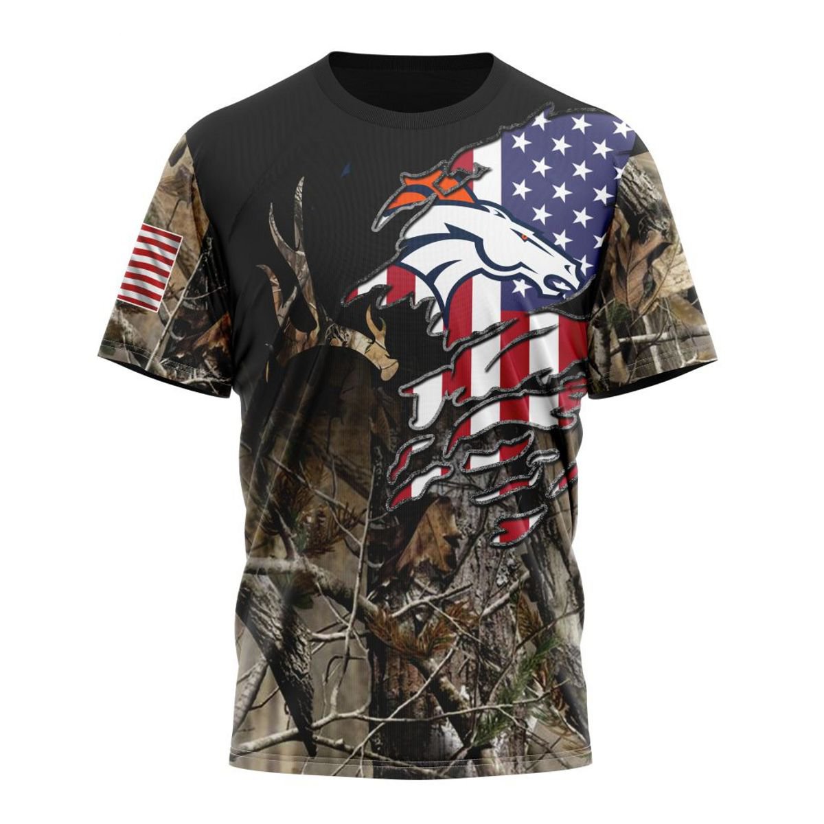 DENVER BRONCOS 3D HOODIE CAMO REALTREE HUNTING