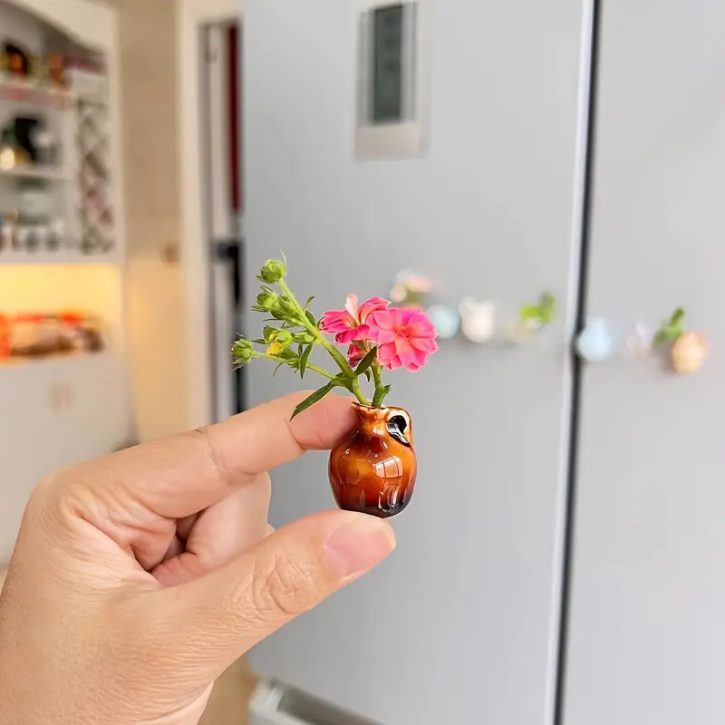 ON SALE🔥8 Pcs/Set Magnetic Mini Ceramic Glass Vase With Dropper - Handmade Ceramic Vase