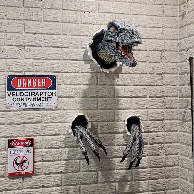 Bursting Through Wall Dinosaur