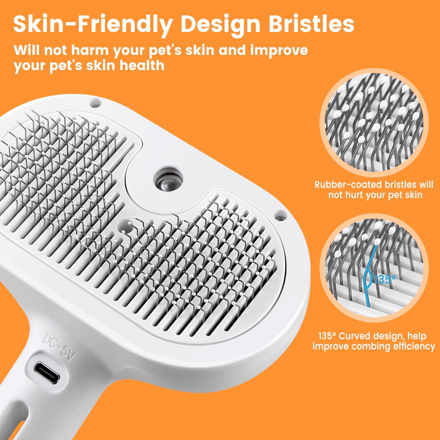 Cat Brush for Shedding, Pet Hair Removal Brush for Short & Long Hair Cats & Dogs
