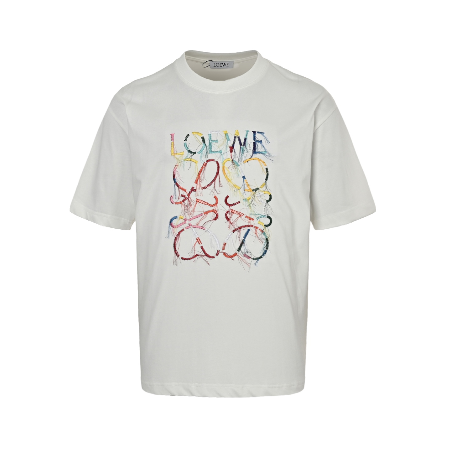 Loewe 25ss colorful tassel embroidered short sleeves