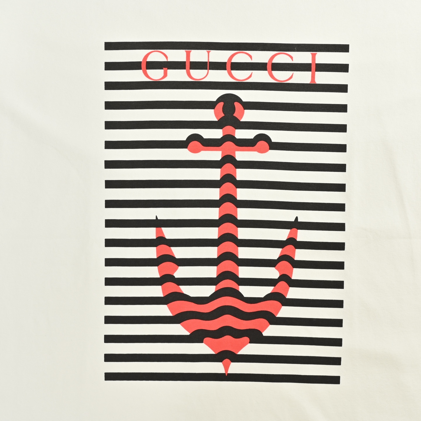 Gucci 25ss striped anchor print short sleeve