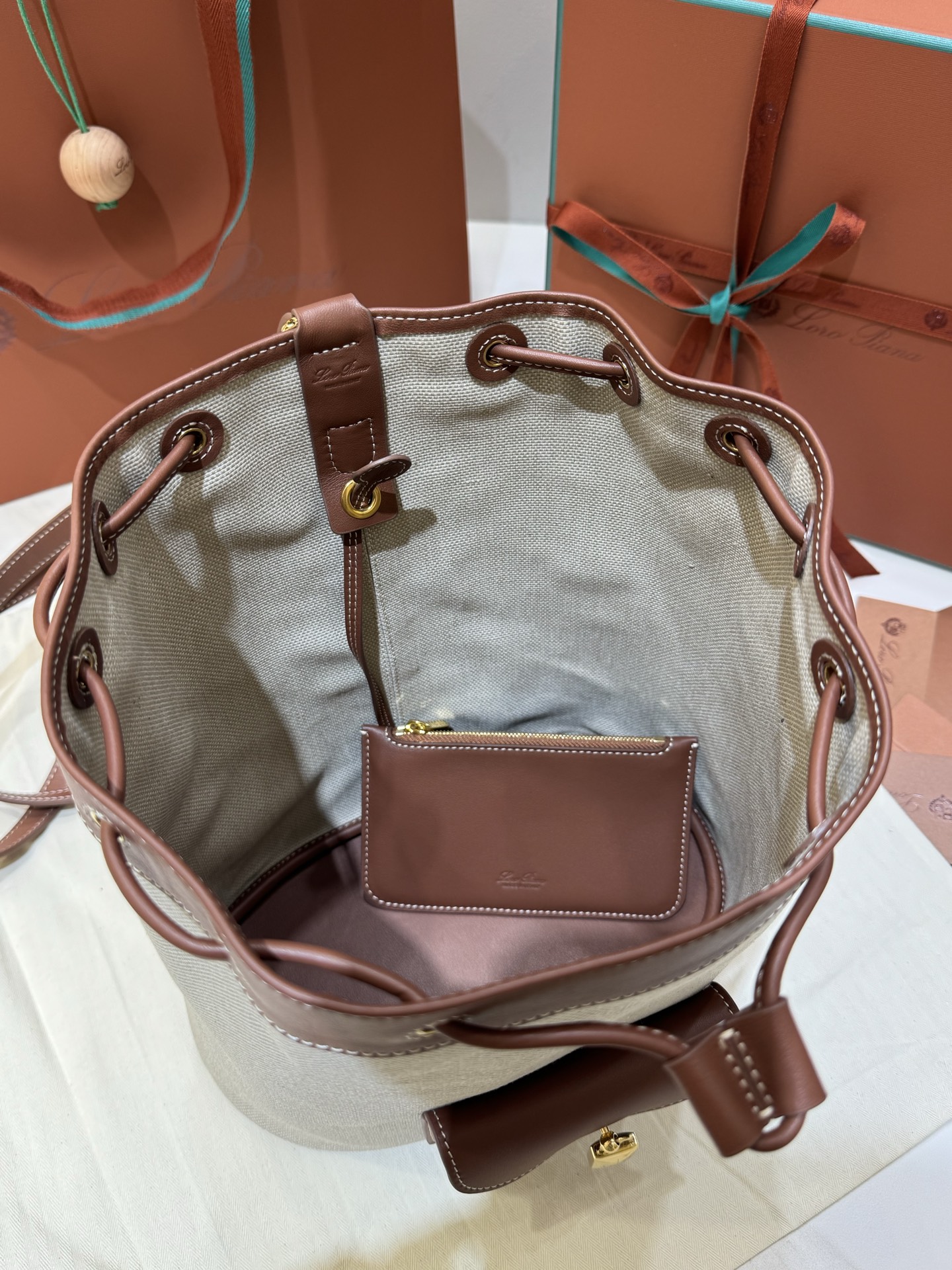 Loro Piana Extra Drawstring Backpack