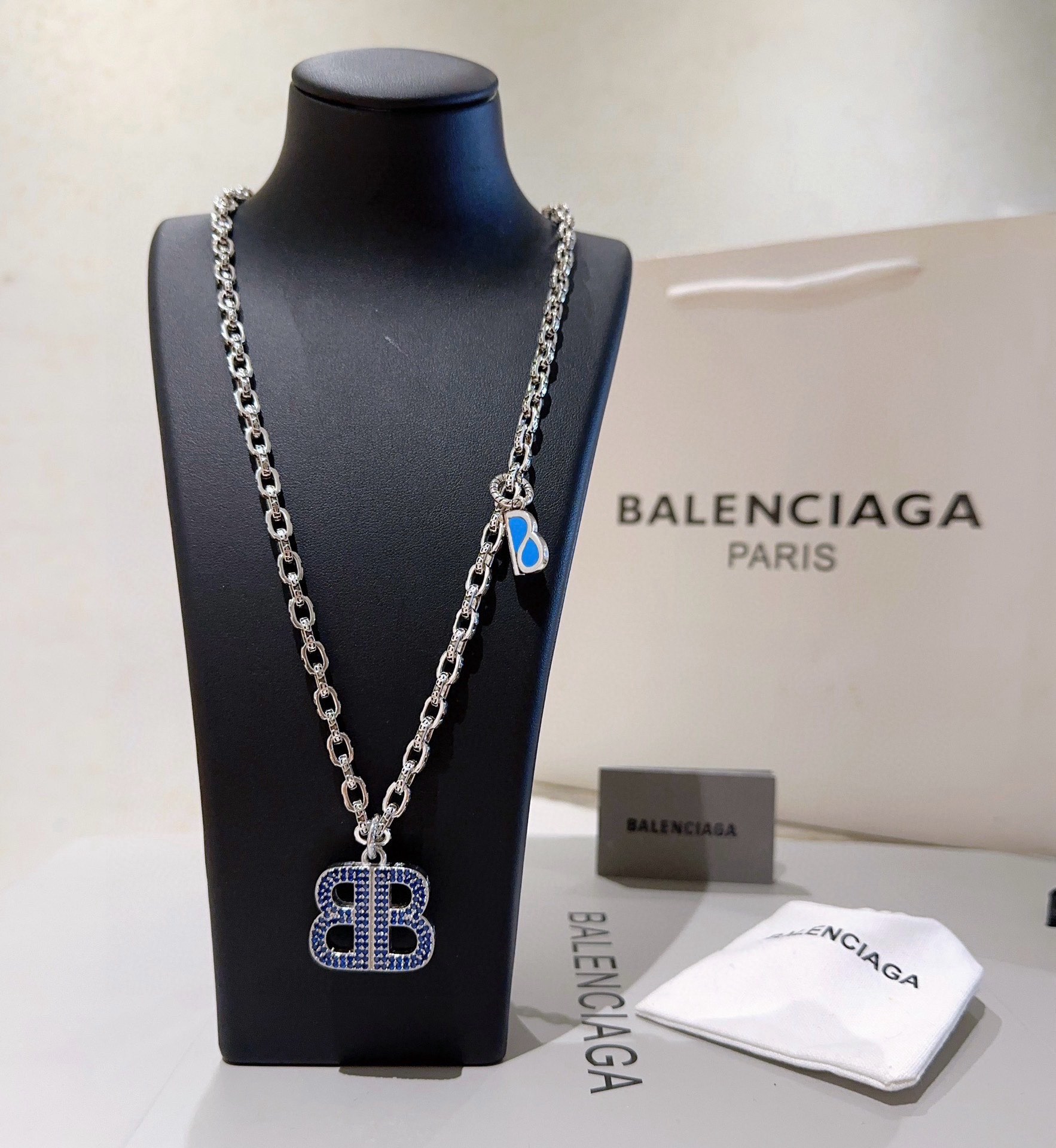 Balenciaga BB Diamond Chain Necklace