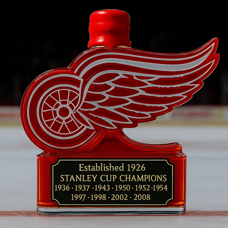 Detroit Red Wings Stanley Cup Champions Whiskey Bottle