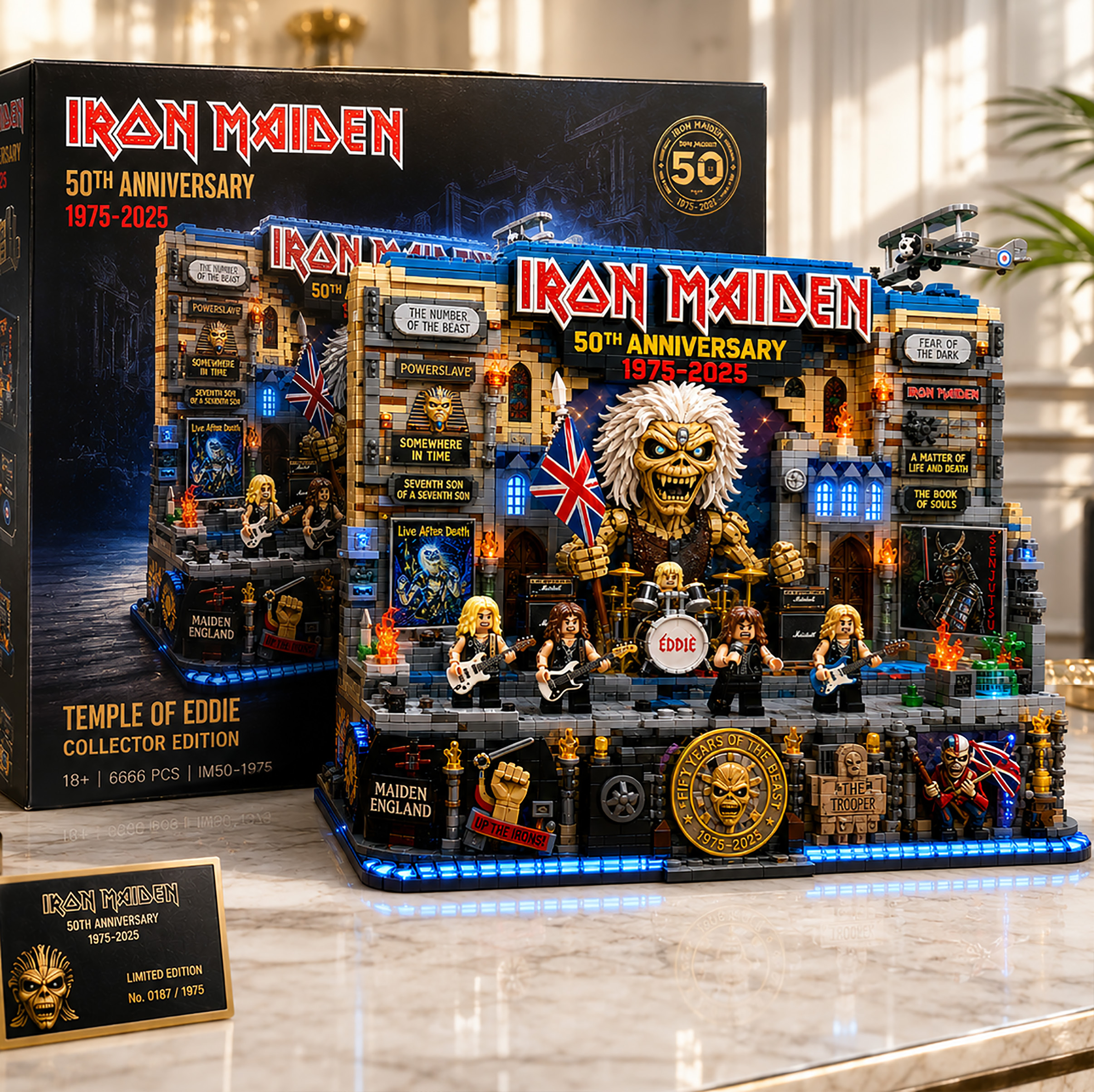 Iron Maiden 50th Anniversary Temple of Eddie Collector Brick Set