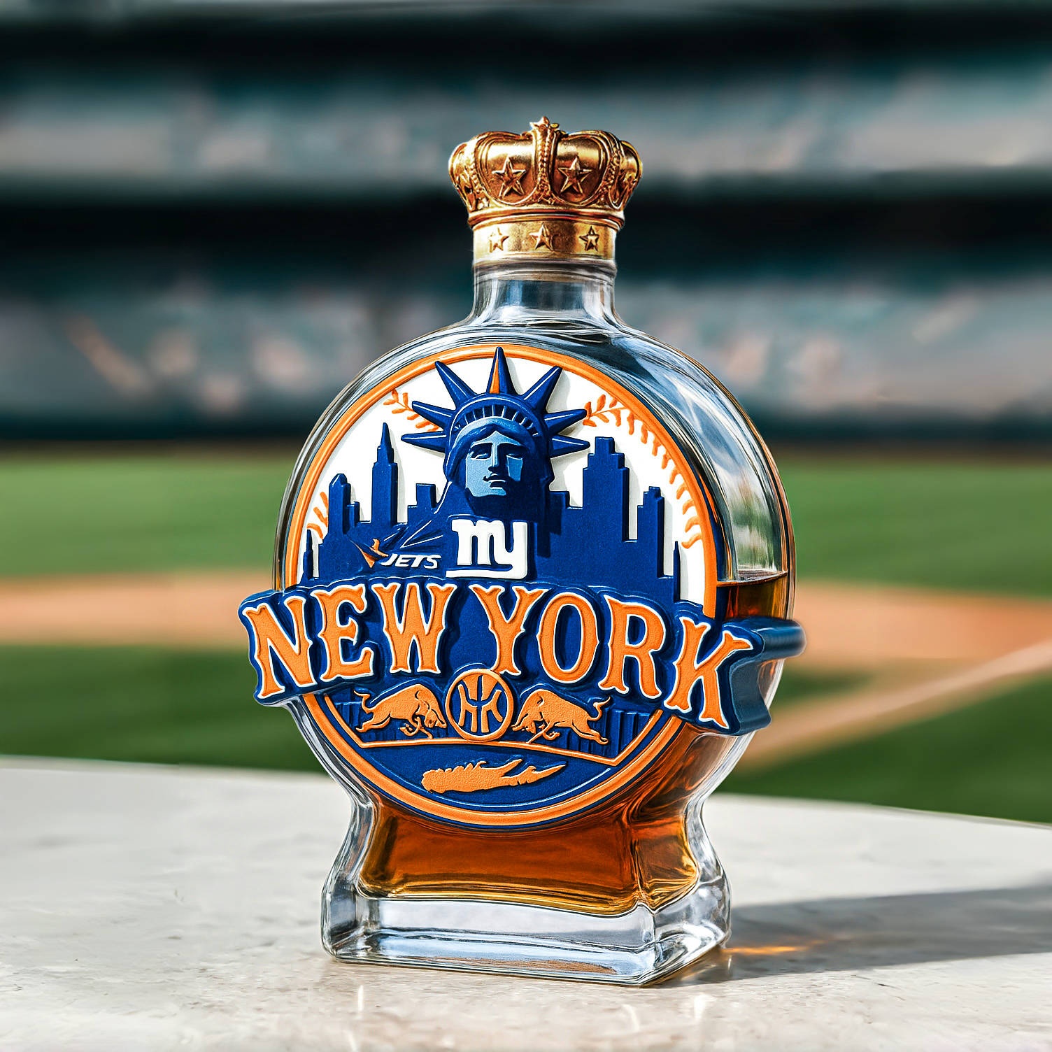 New York All-Star Teams Whiskey Bottle