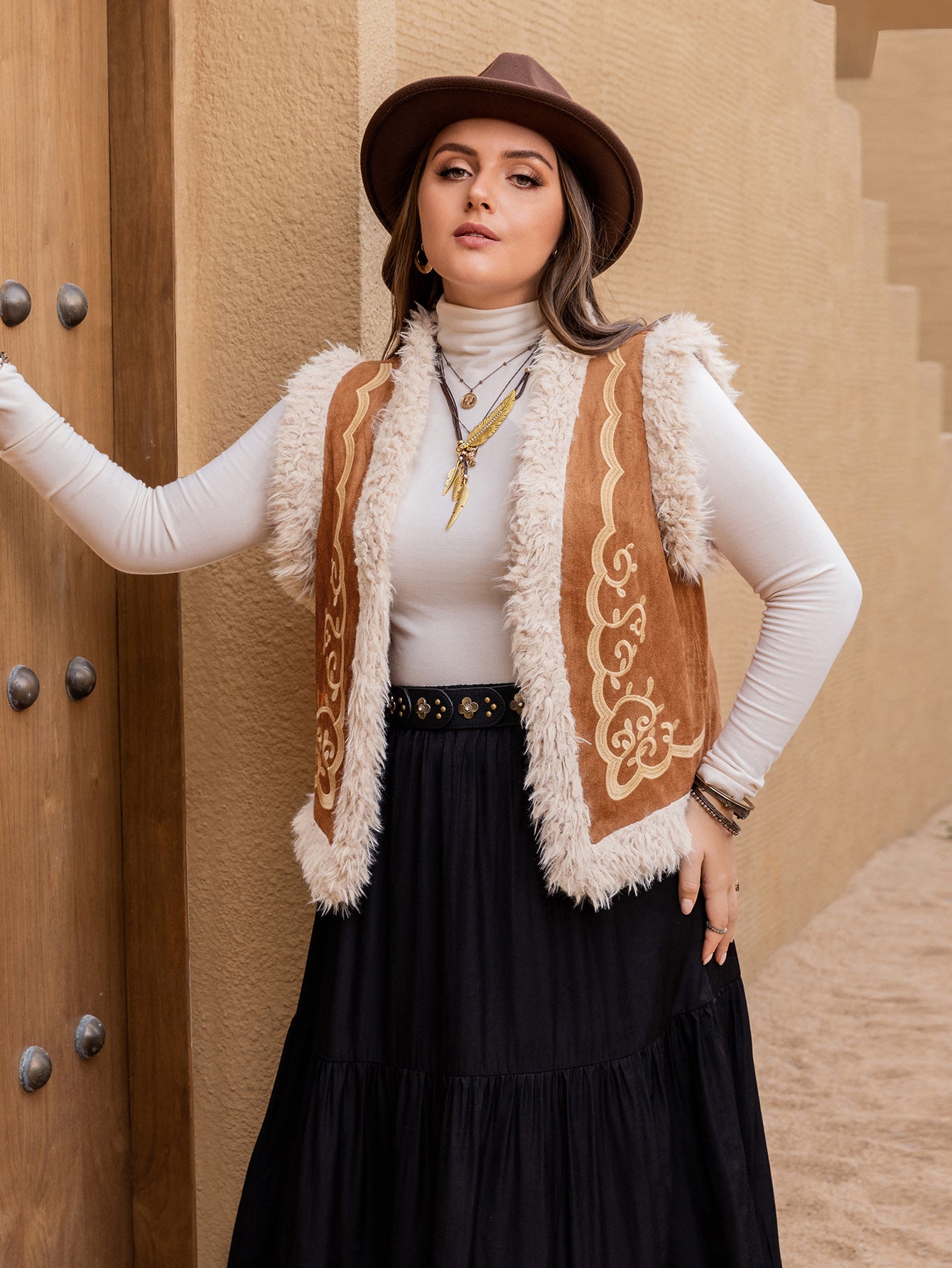 Plus Size Women Clothing Autumn Winter Velvet Fur Collar Jacket