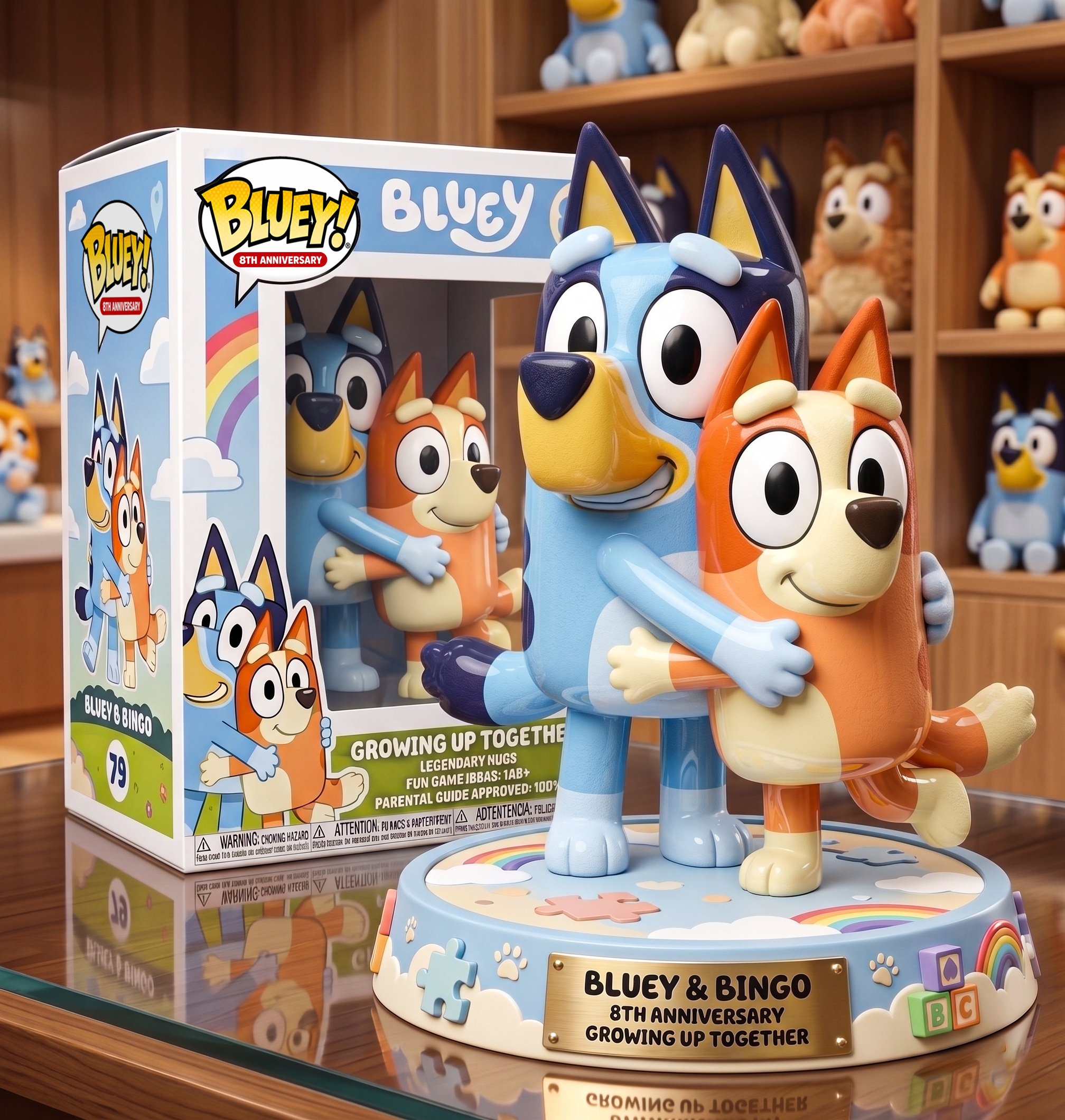 Bluey & Bingo 8th Anniversary Pop Figure – Growing Up Together