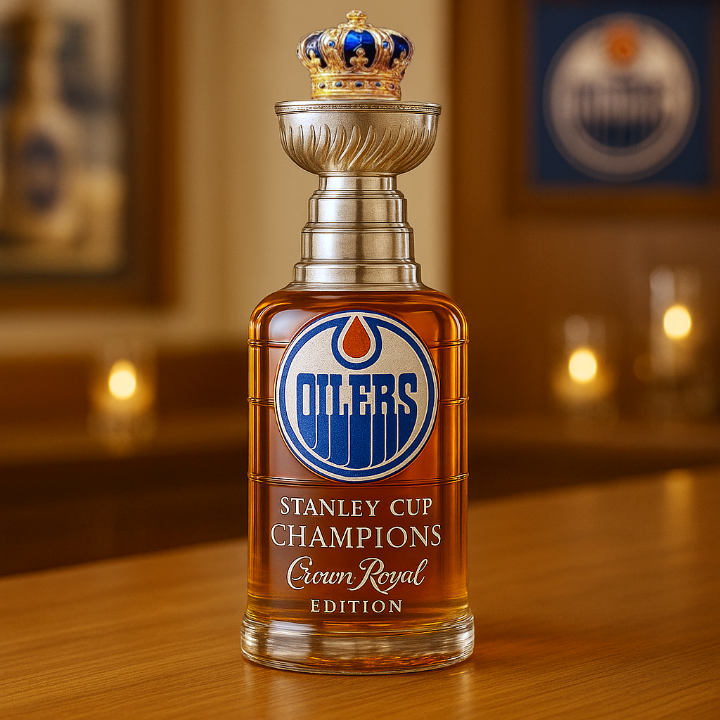 Edmonton Oilers Stanley Cup Whiskey Bottle