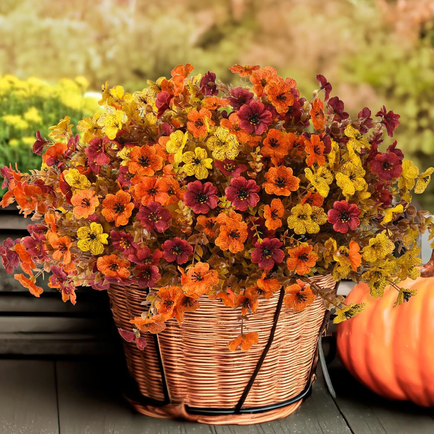 🏆Flash Sale⚡Artificial Fake Fall Plants Flowers for Outdoor Outside Decoration- UV resistant, Waterproof, Windproof