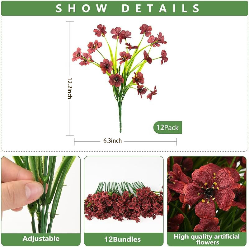 🔥On Sale🔥12 Bundles Artificial Fake Fall Plants Flowers