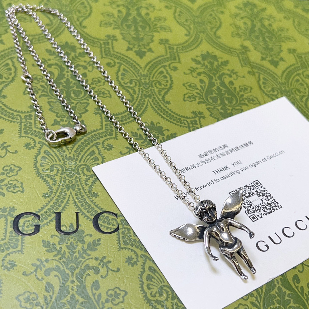 Gucci Anger Forest Series GG Little Angel Vintage Necklace