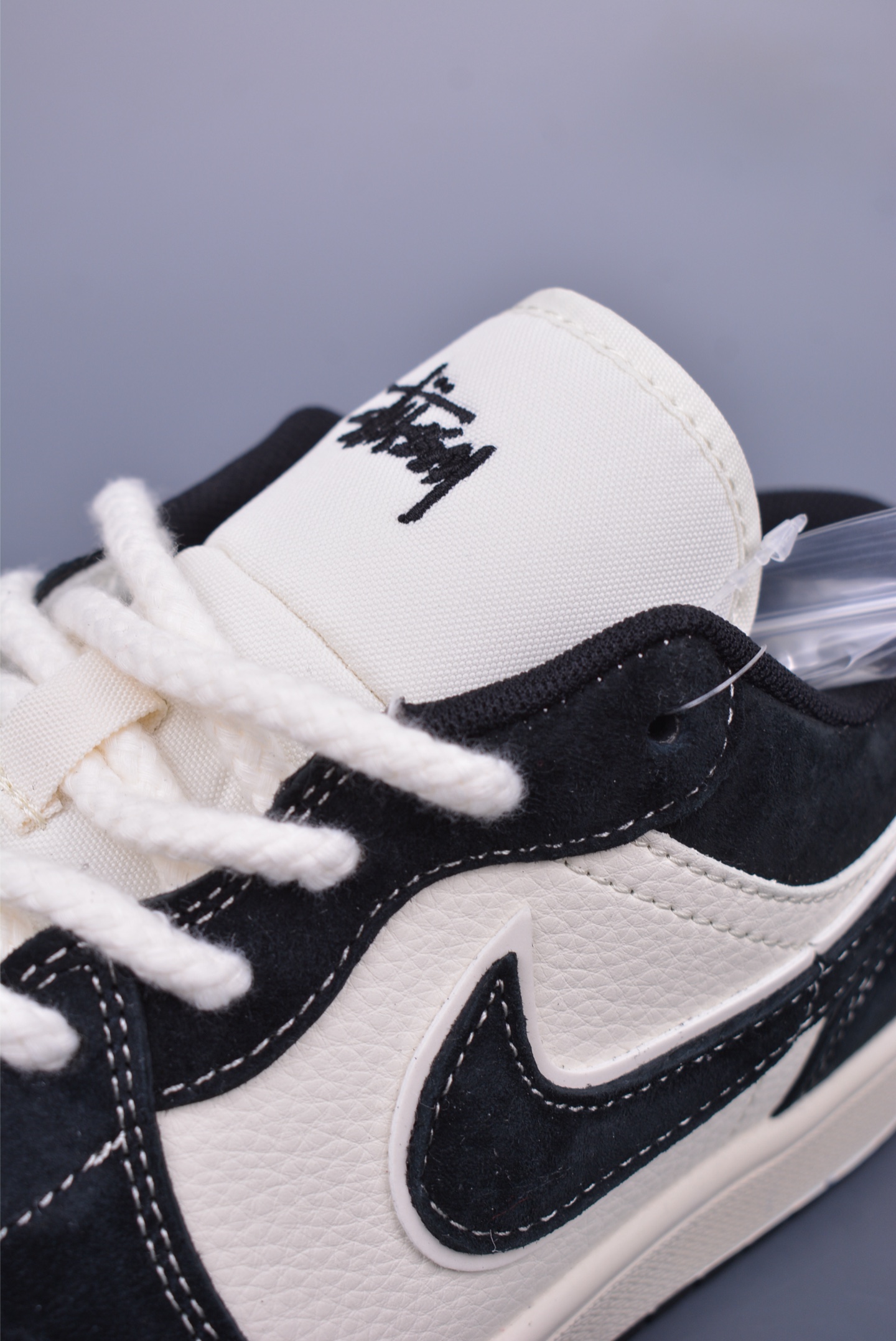 Stussy x Nike Air Jordan 1 Low OGAJ1 Basketball Shoes Black and White YX5066-302