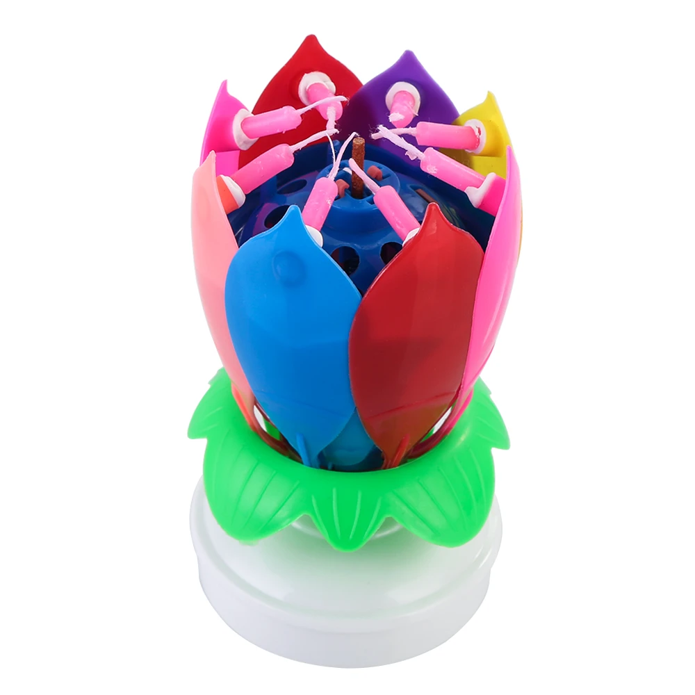 Only $9.98 Today!!--Upgrade Multicolor Rotating Lotus Cake Candle(Buy 10 Get 20 Free)