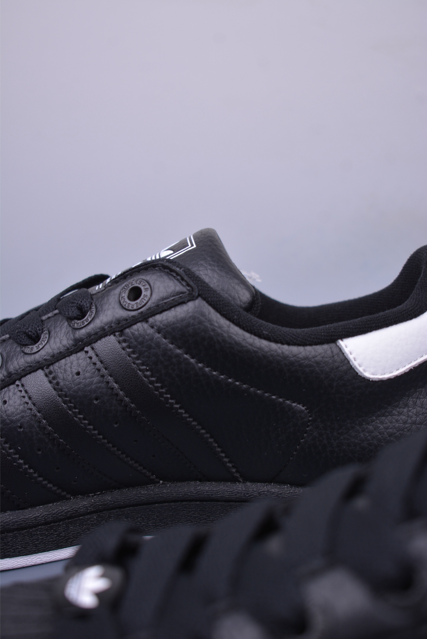 Adidas Originals Superstar Sneakers Leather Black and White JR0029
