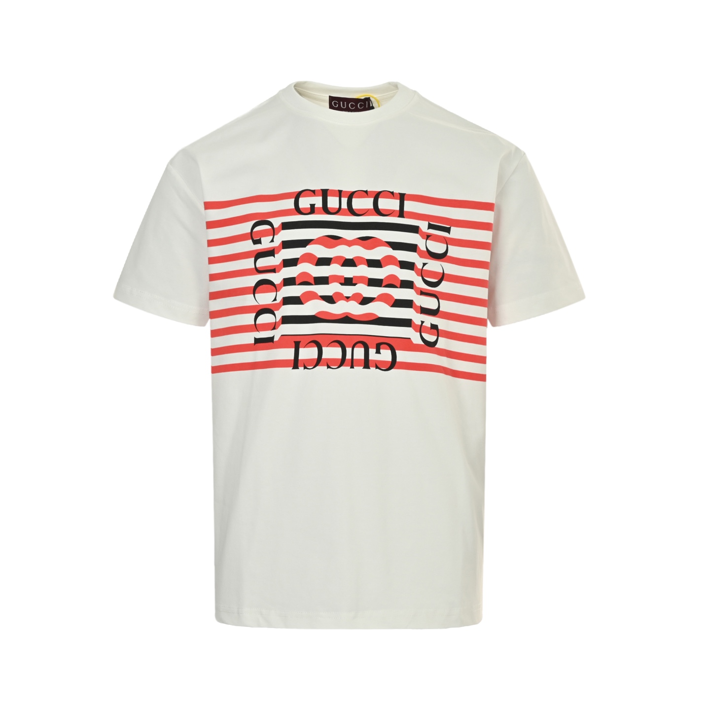 Gucci 25ss striped double G print short sleeve