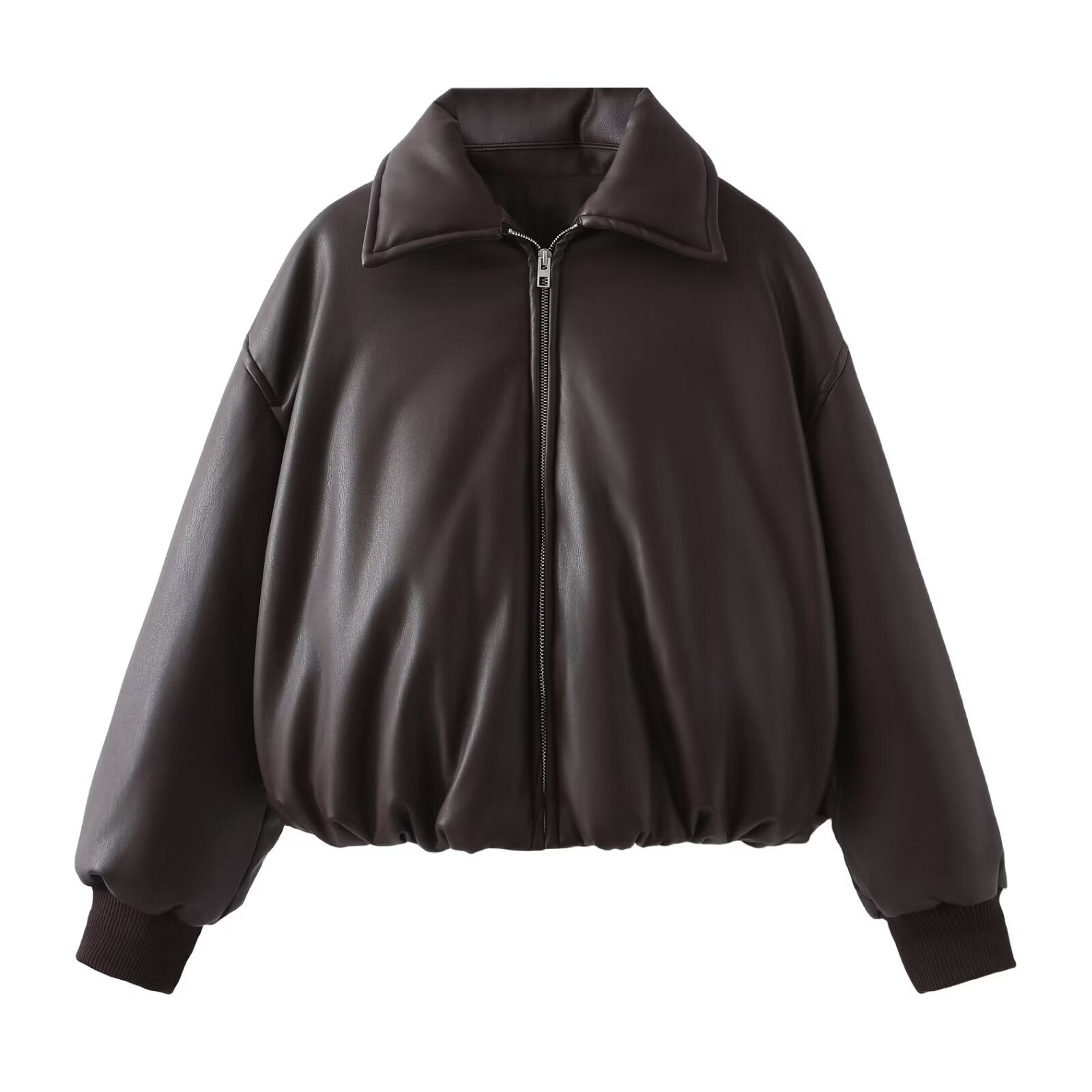 Leather Coat Women Autumn Winter Minimalist Locomotive Trendy Wide Shoulder High End Jacket Jacket