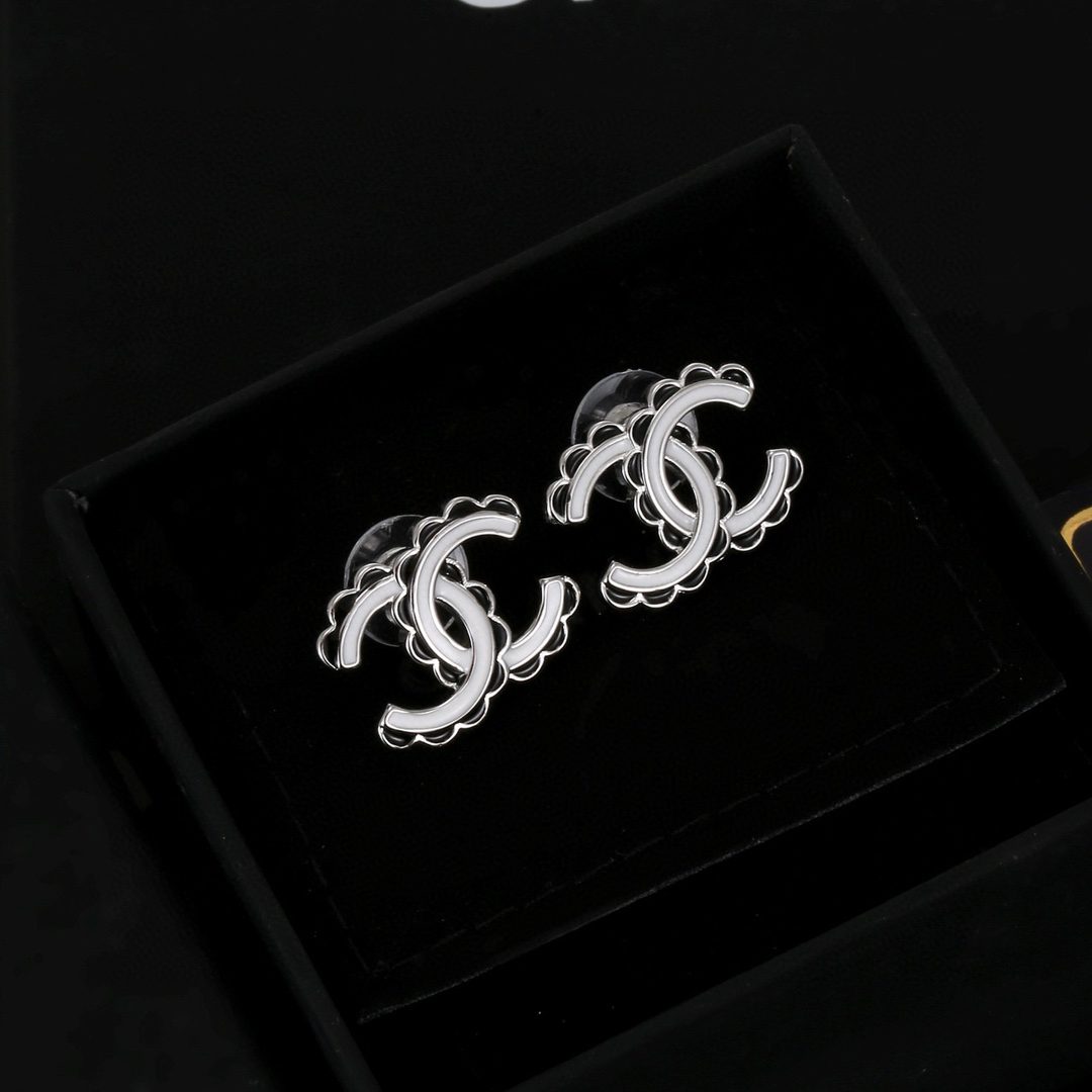 Chanel Water Ripple Double C Earrings