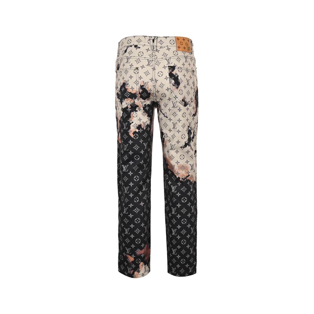Louis Vuitton 24Fw Fire Cloud Monochrome Print Denim Pants