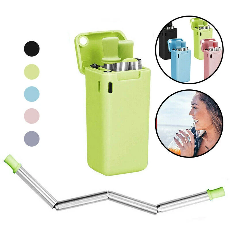 Collapsible Reusable Stainless Straw-BUY 5 GET 3 FREE & FREE SHIPPING