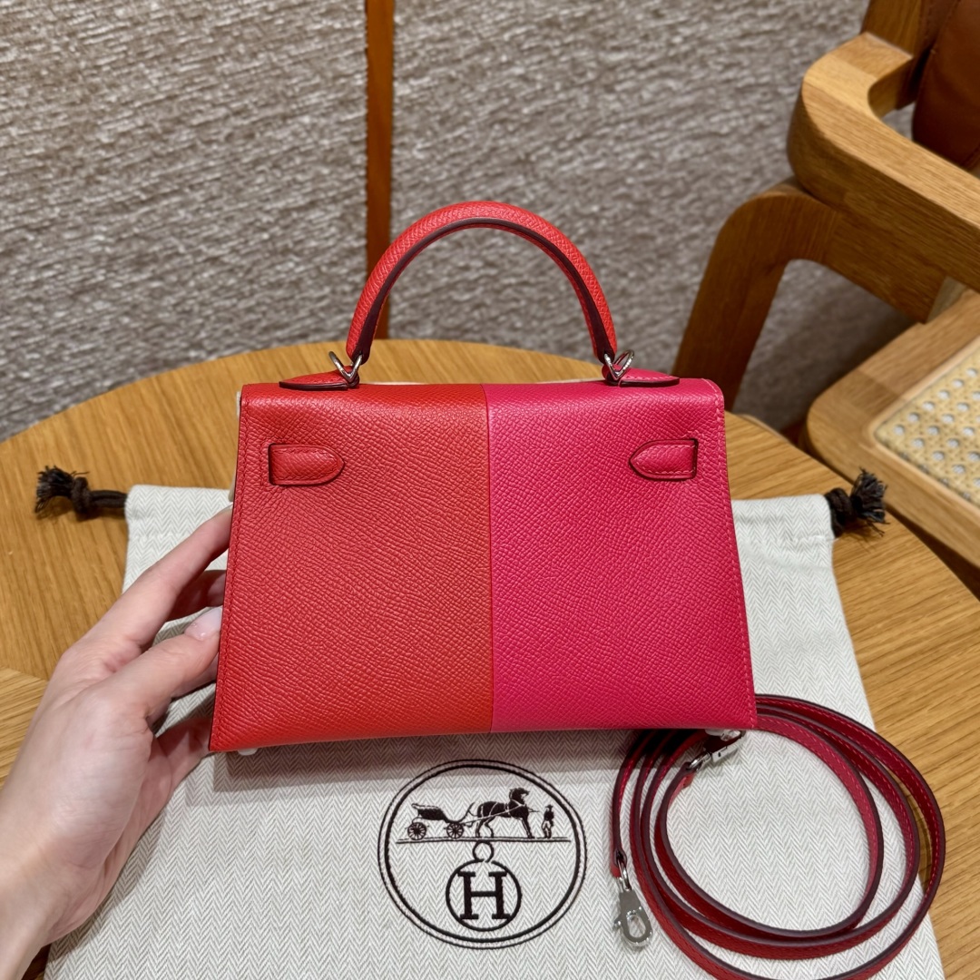 Hermes mini kelly l6Rose extremeS3Rouge CoeurB3Blue Zanzibar (handmade custom)