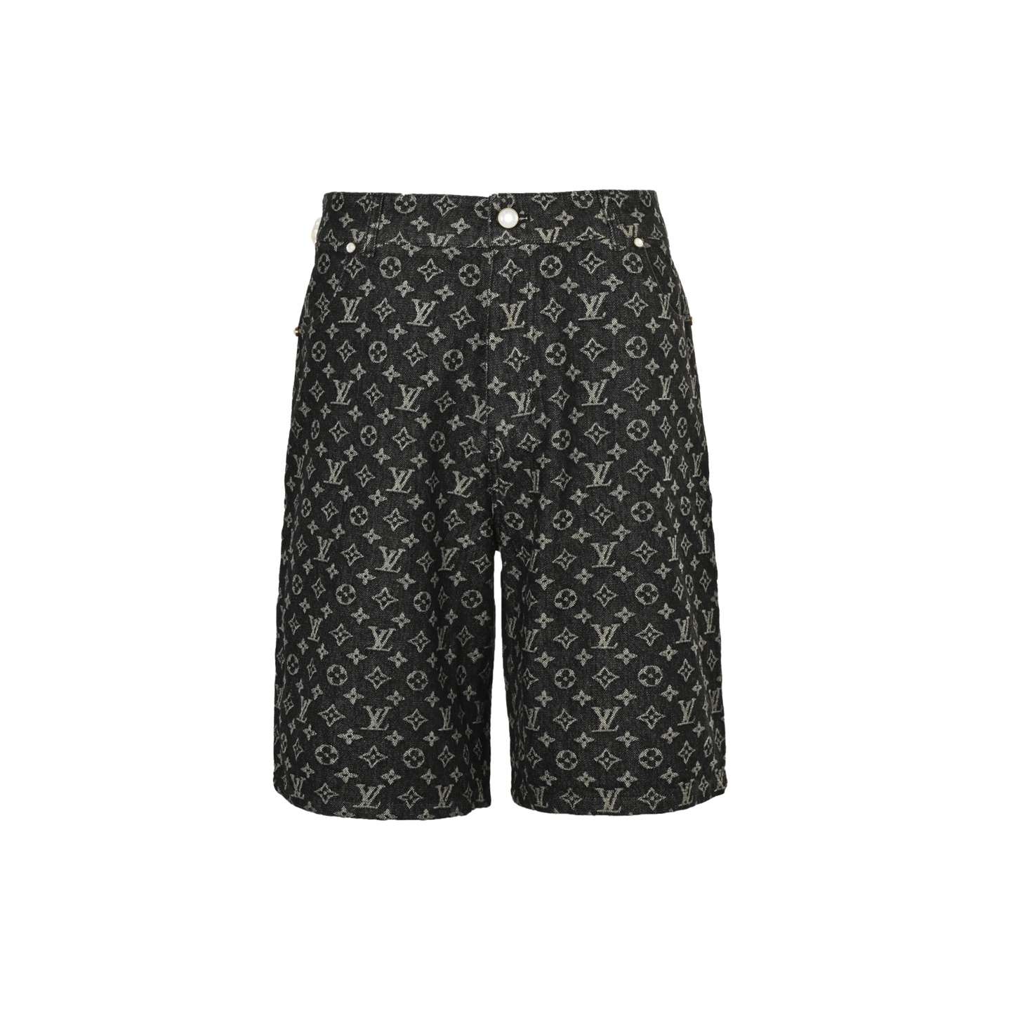Louis Vuitton FA full-print pearl button monogram denim shorts