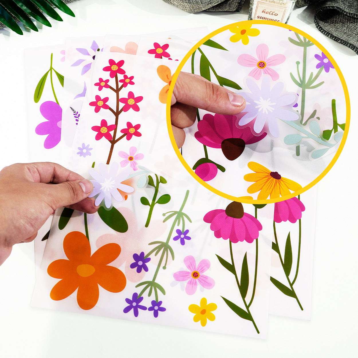 🔥ON SALE🔥102 Pcs/8 Sheets Boho Flower Wall Decals丨Watercolor Flower Wall Art 丨Wildflower Wall Decals